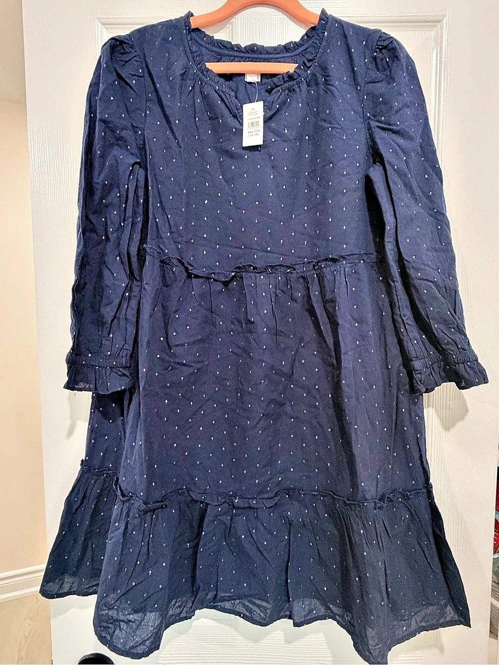 Gap Girls Blue Ruffle Dress Size XL (14-16) NWT